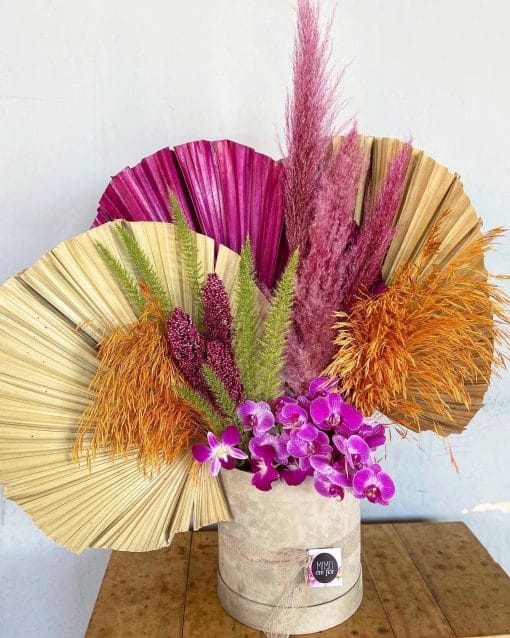 Box Camurça GG <br>Orquídeas e Leques coloridos