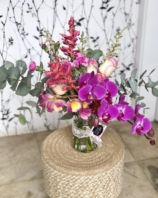 Pote de Palmito de Vidro <br> Tropical Chique