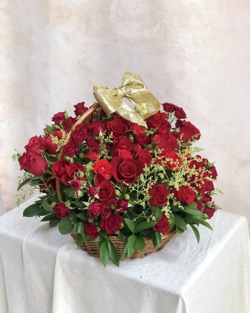 Cesta de Vime G <br>Rosas Vermelhas - Image 3