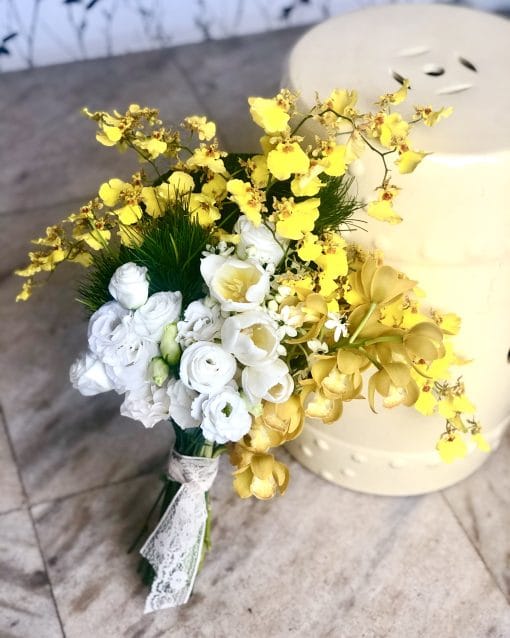 Buquê M <br>Branco e Amarelo
