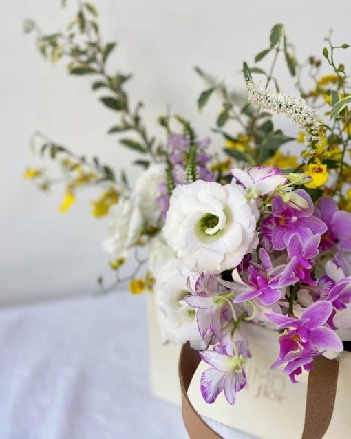 Bolsa Alça de Couro M <br> Roxo, Lilás e Branco - Image 3