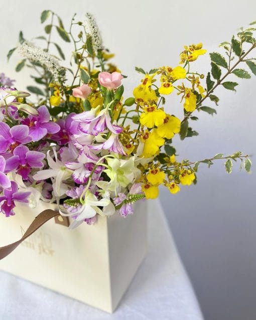 Bolsa Alça de Couro M <br> Roxo, Lilás e Branco - Image 2