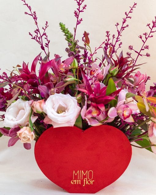 Box Coração de Camurça <br>Bromélia e Orquídea - Image 2