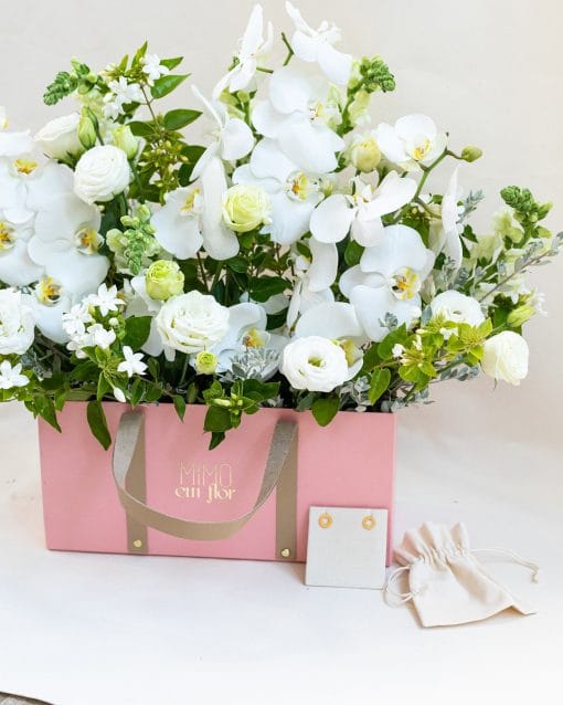 Kit Bolsa Rosa G <br> Brinco Prata Banhada a Ouro <br> Viviana Terra - Image 2