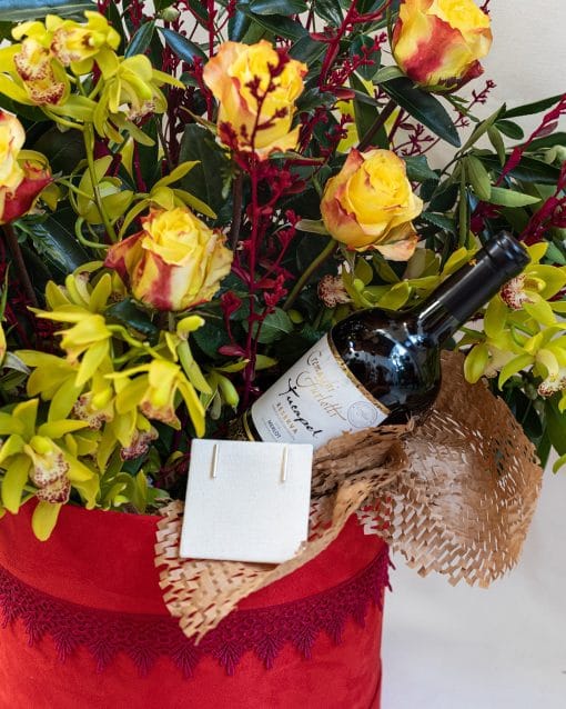 Kit Box GG Camurça <br>Vinho e Brinco Prata Banhado a Ouro <br> Viviana Terra
