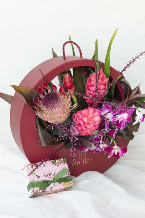 Bolsa Vinho Protea com Caixa 6 Doces Finos Carmella Patisserie