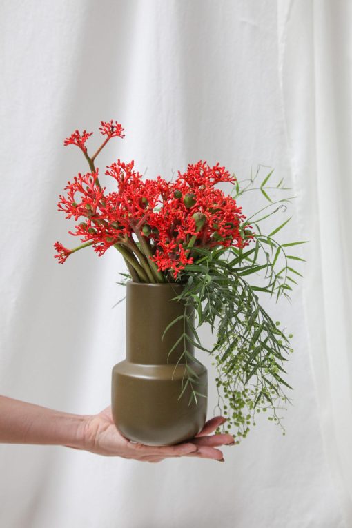 Vaso P Cerâmica Arranjo Coral
