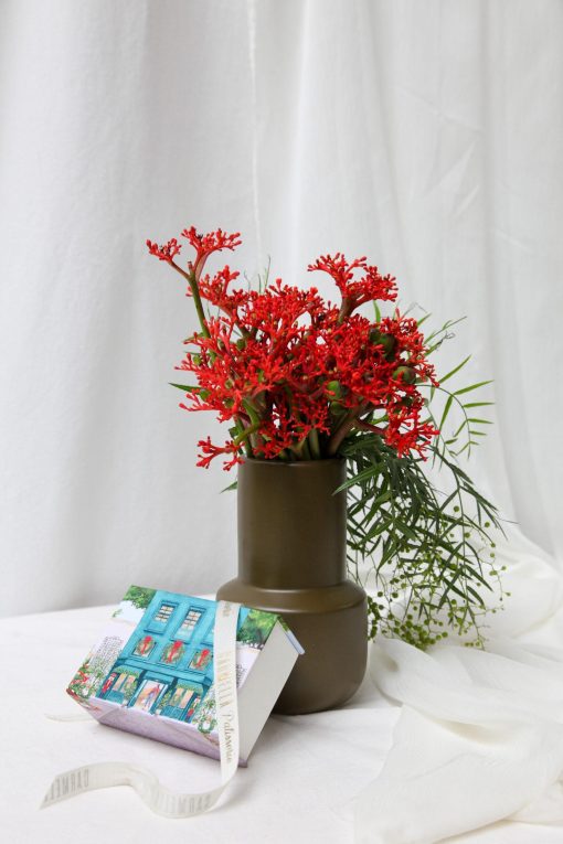 Kit Vaso P Cerâmica Arranjo Coral com Doce (3 opções)