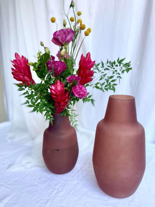 Vaso Vidro Fosco Lisianthus e Alpínea - Image 2