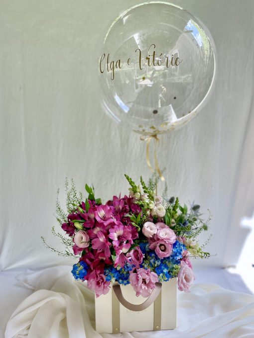 Bolsa Maternidade Azul e Rosa com Balão Bubble personalizado - Image 2