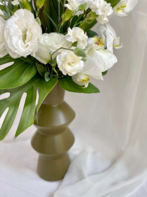 Vaso Cerâmica Design Arranjo Lisianthus e Galhos - Image 2
