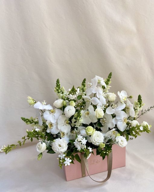Bolsa Alça de Couro G Orquídeas brancas - Image 3