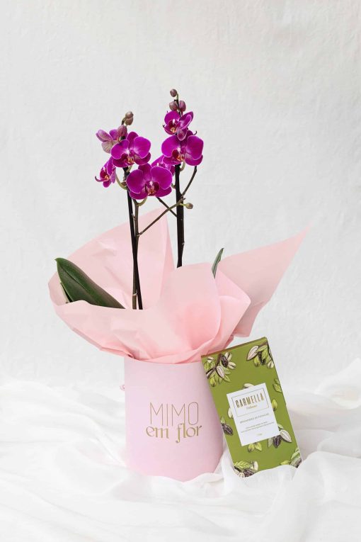 Box M Orquídea Plantada com Barra de Brigadeiro de Pistache Carmella Patisserie - Image 3